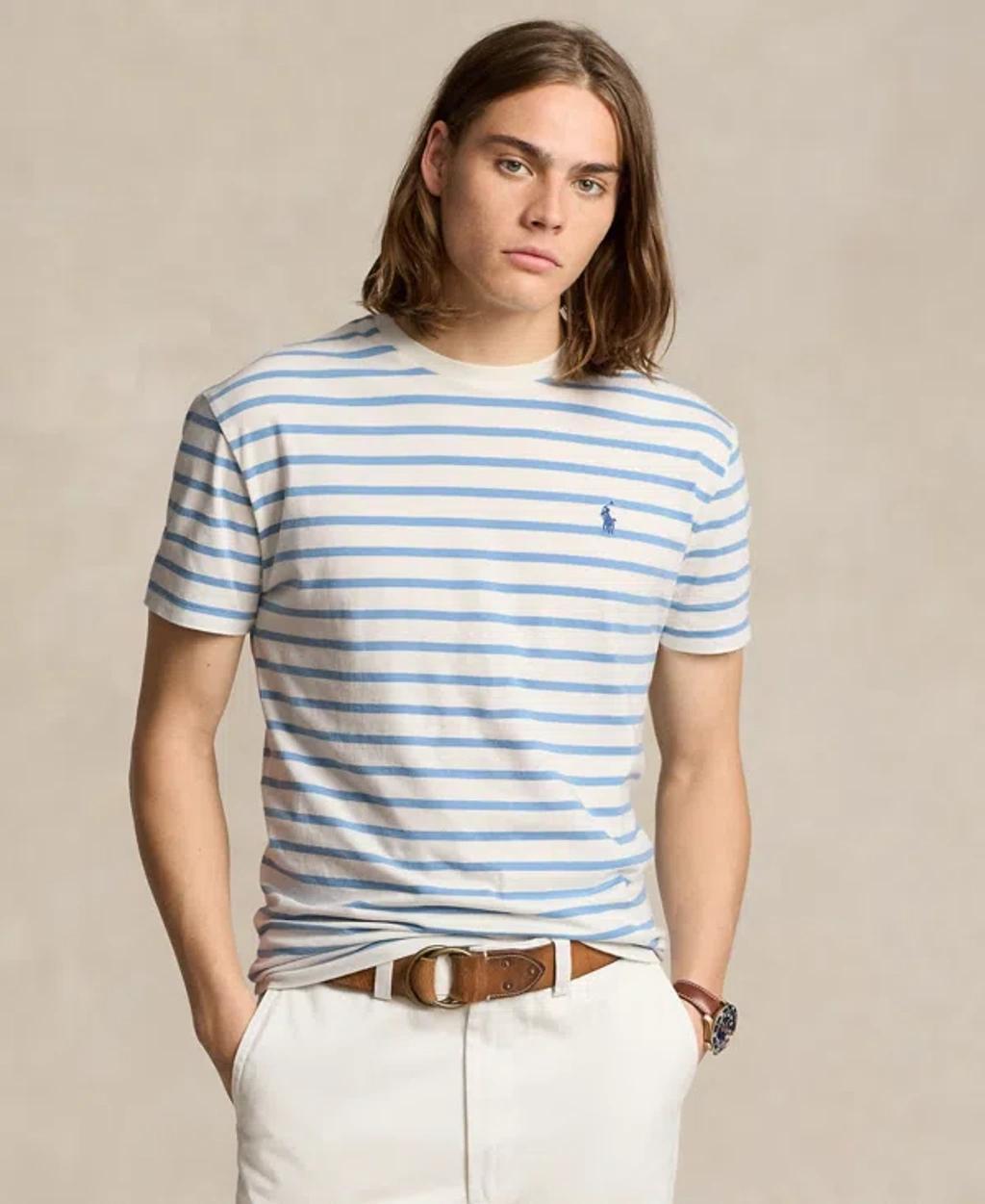 Men's Classic-fit Striped Cotton Jersey T-shirt In Nevis,vessel Blue Product Image