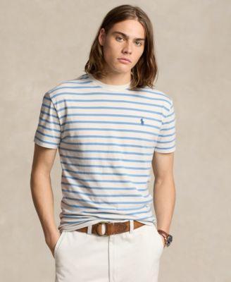 Mens Striped Jersey Crewneck T-Shirt Product Image