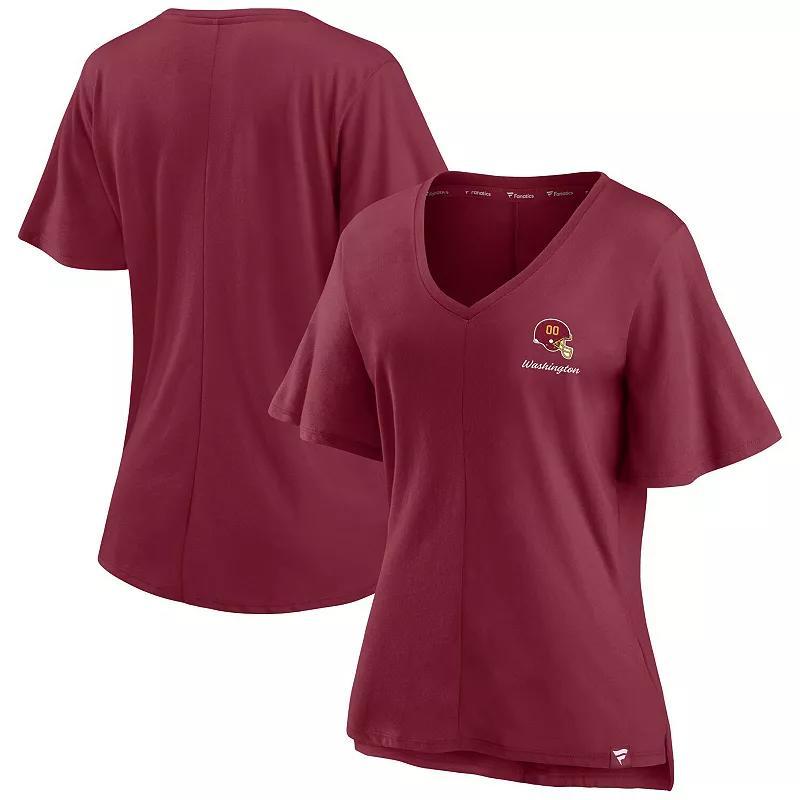 Womens Fanatics Branded Burgundy Washington Football Team Southpaw Flutter V-Neck T-Shirt Product Image