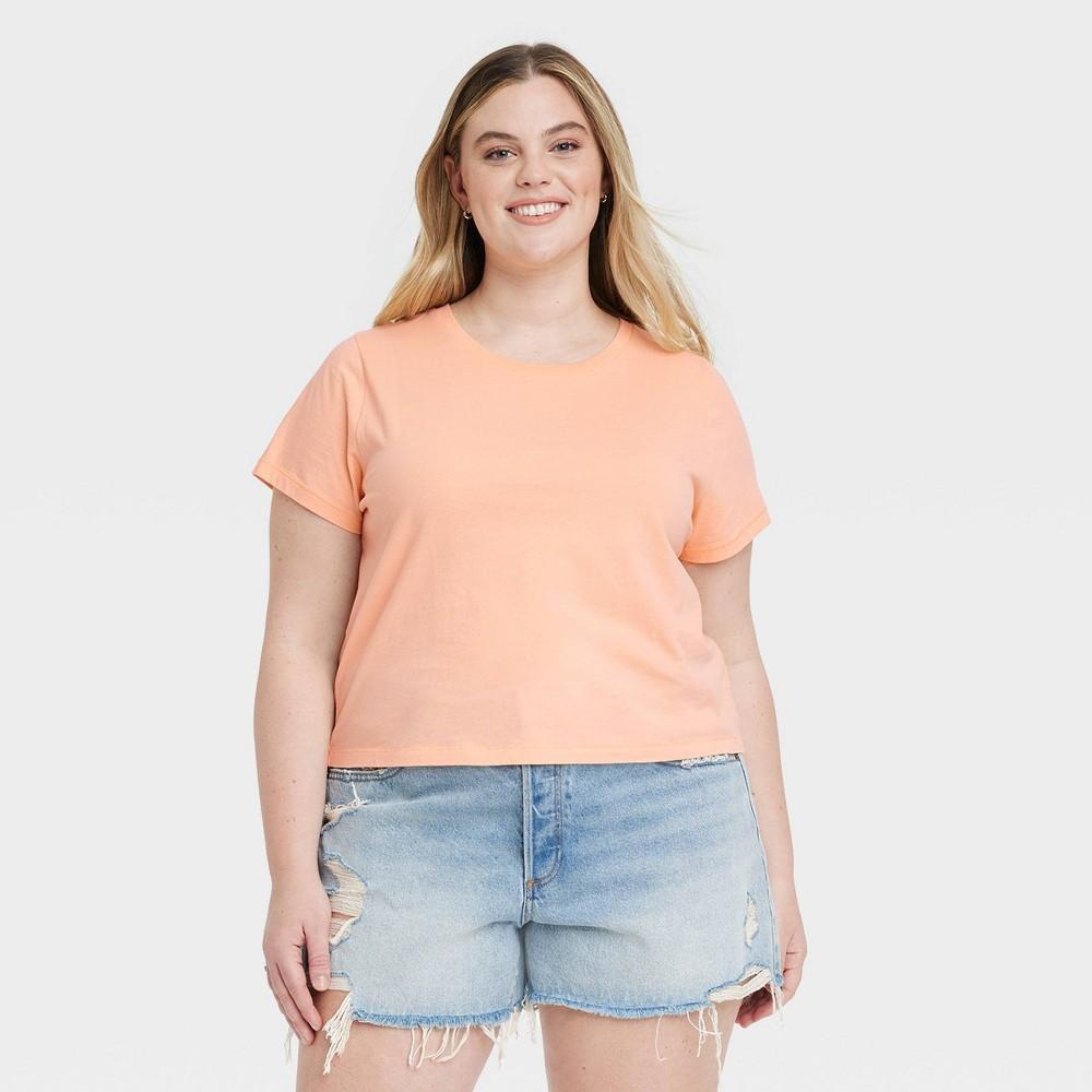 Womens Shrunken Short Sleeve T-Shirt - Universal Thread Orange 1X product image