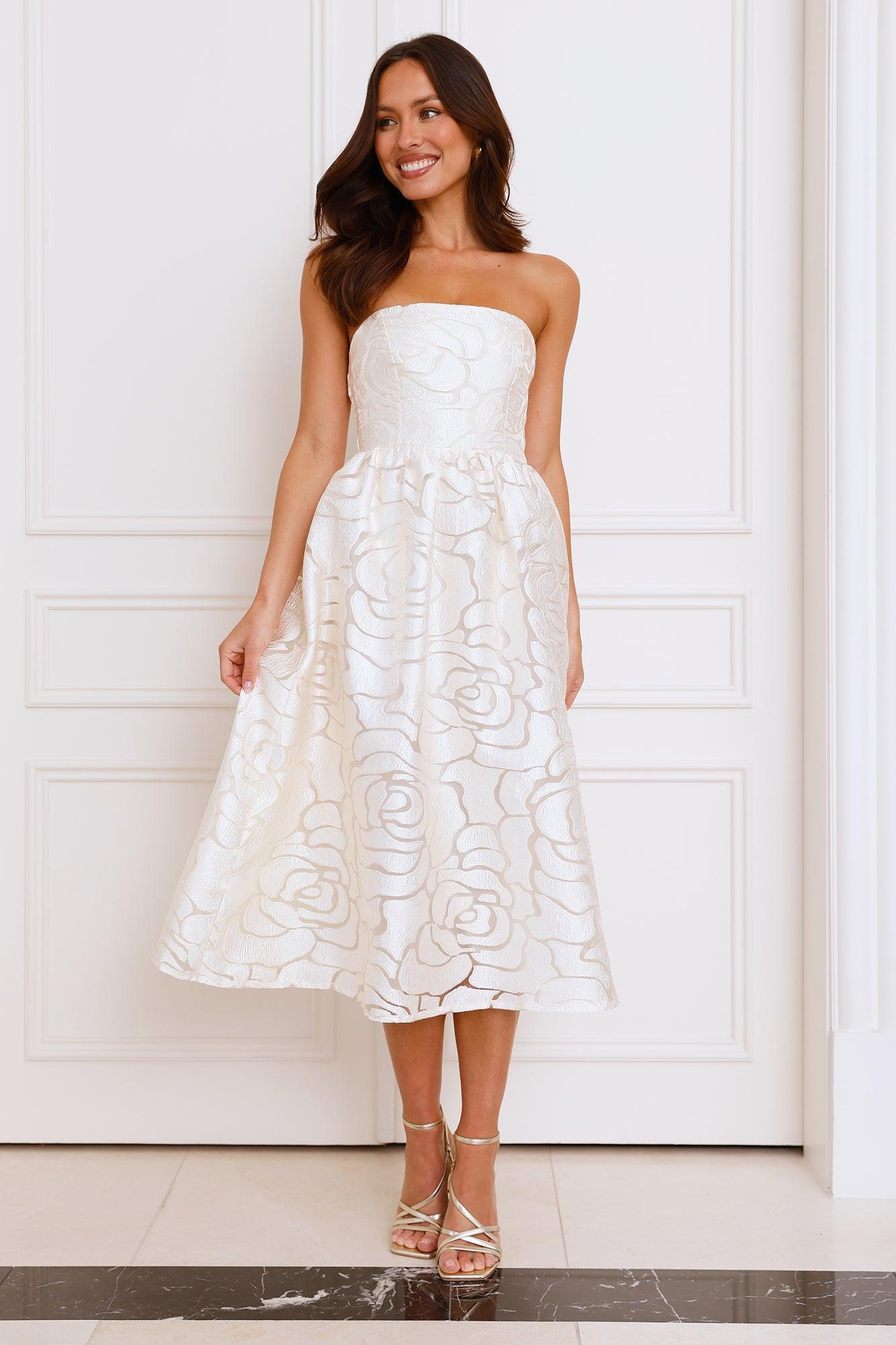 Nora Strapless Midi Dress Butter Product Image