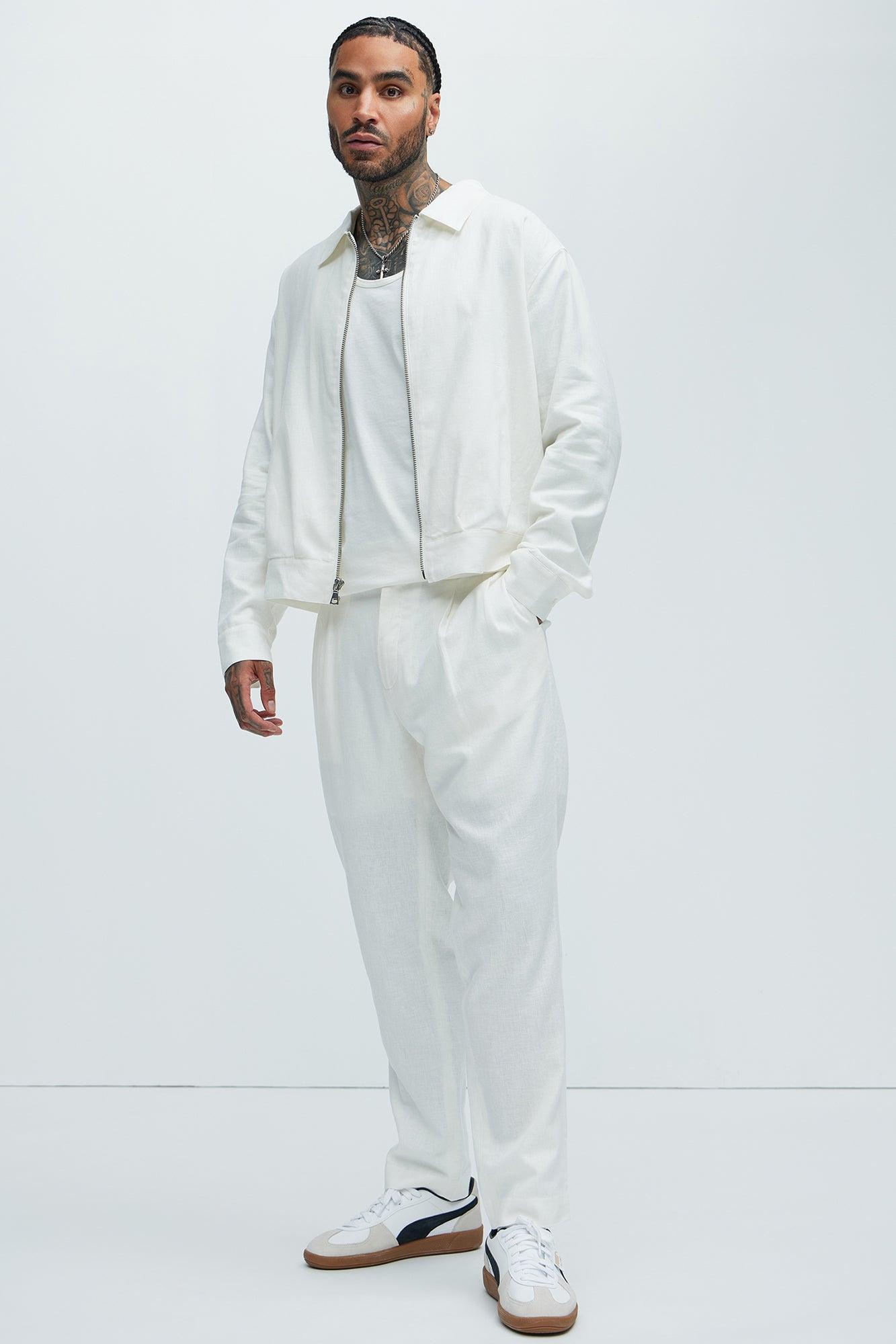 Bahamas Linen Zip Jacket - White Product Image