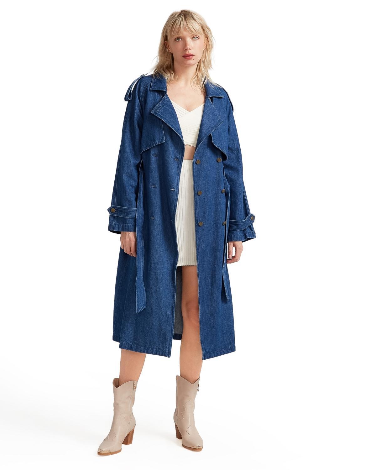 Belle & Bloom Womens Wild Skies Denim Trench Product Image