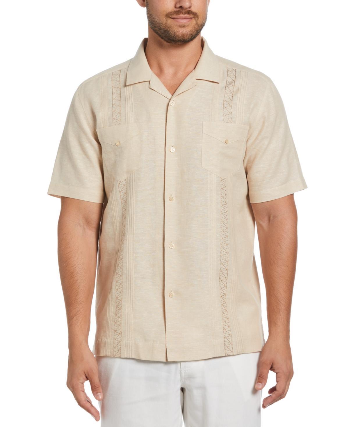 Cubavera Mens Embroidered Two-Pocket Short Sleeve Button-Front Guayabera Shirt Product Image