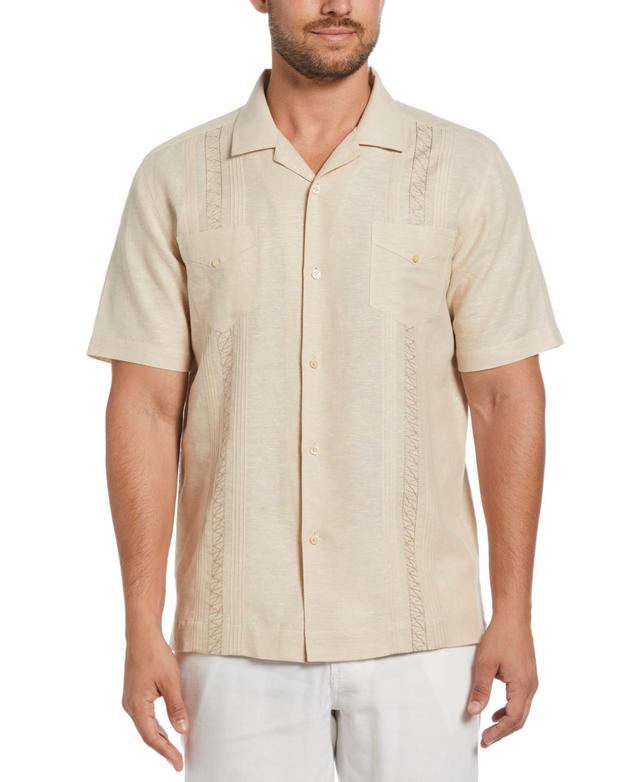 Cubavera Mens Embroidered Two-Pocket Short Sleeve Button-Front Guayabera Shirt Product Image