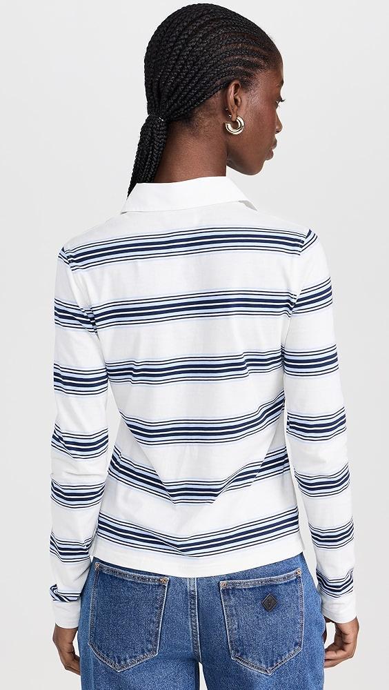 GANNI Thin Jersey Long Sleeve Polo Tee | Shopbop Product Image