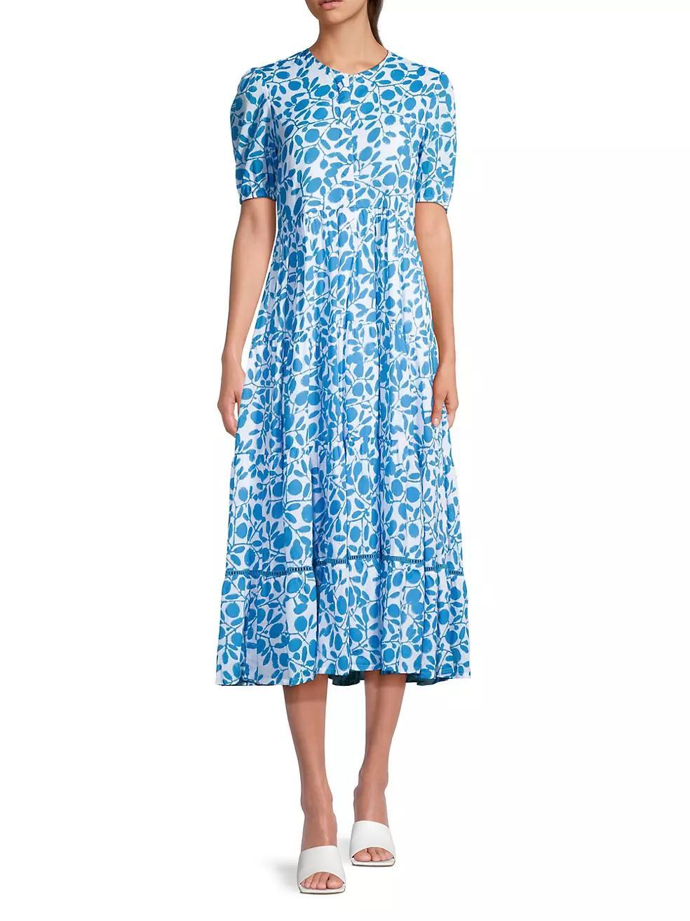 Daphne Printed Cotton Midi-Dress Product Image