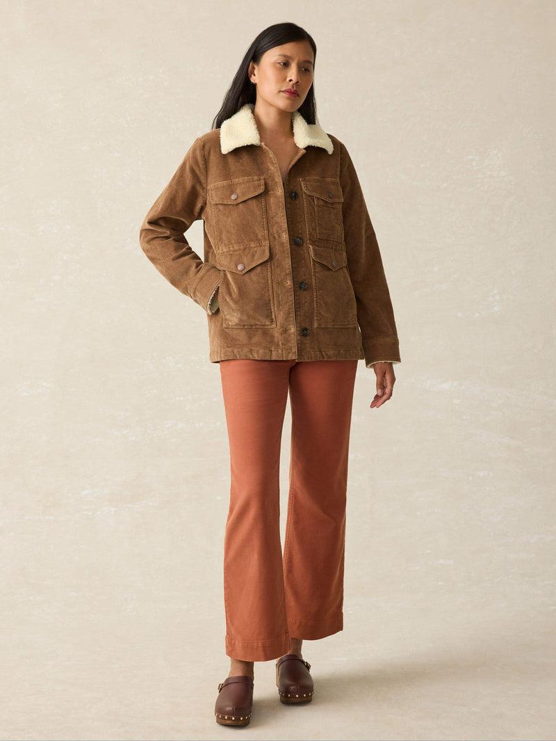 Doug Good Feather Corduroy Jacket - Cord Brown Product Image