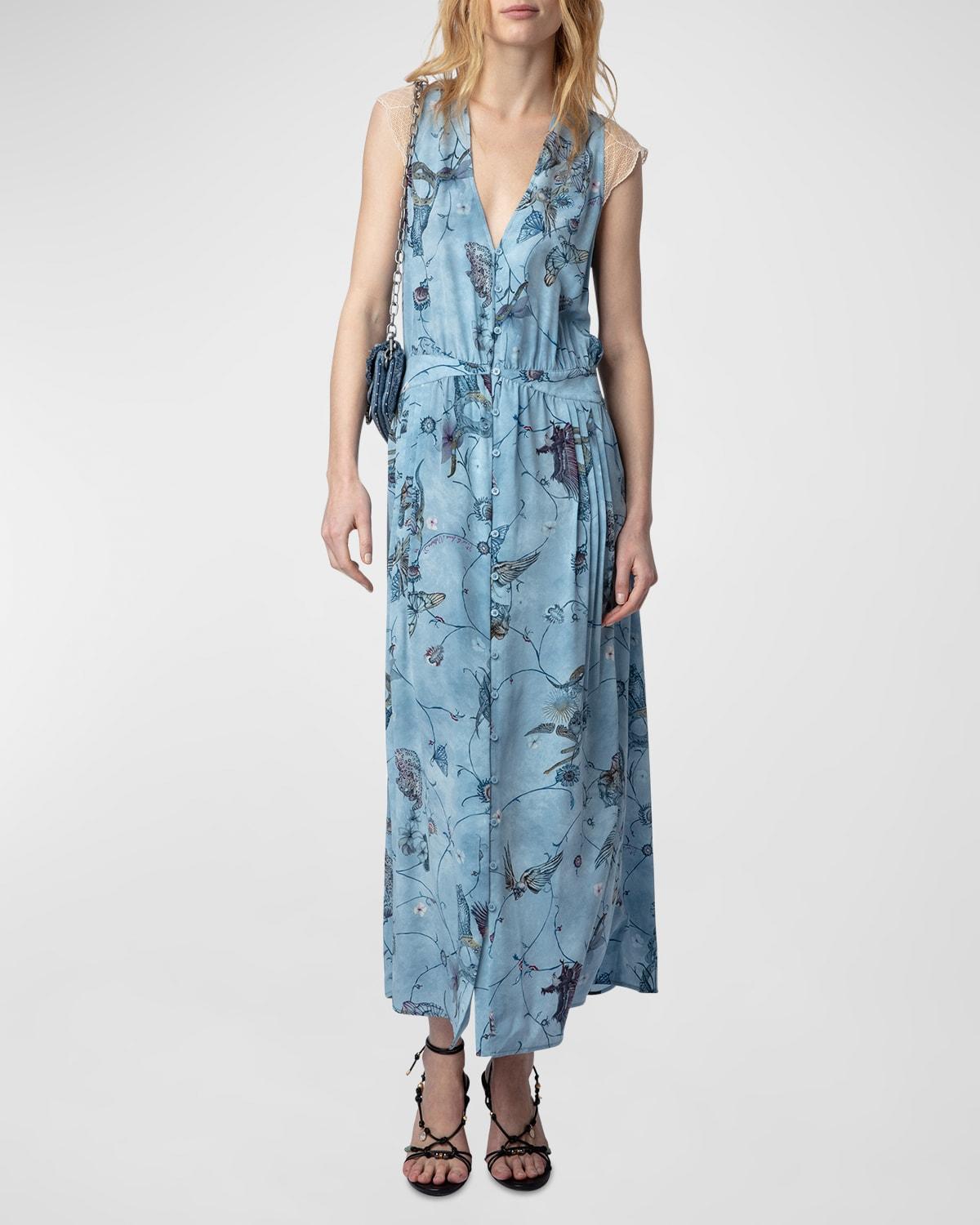 Rolanys Holly Crepe de Chine Button-Front Maxi Dress Product Image