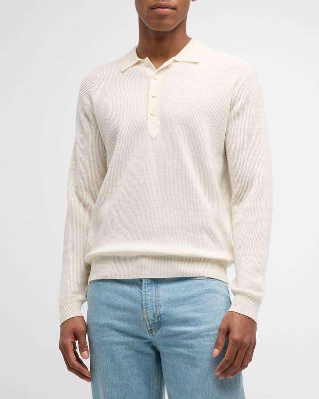 Mens Brixham Ribbed Polo Sweater Product Image