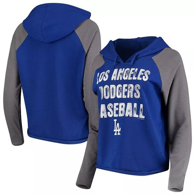 Womens New Era Royal/Gray Los Angeles Dodgers Loose French Terry Pullover Hoodie Product Image