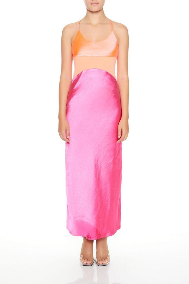 Satin Colorblock Maxi Dress | Forever 21 Product Image