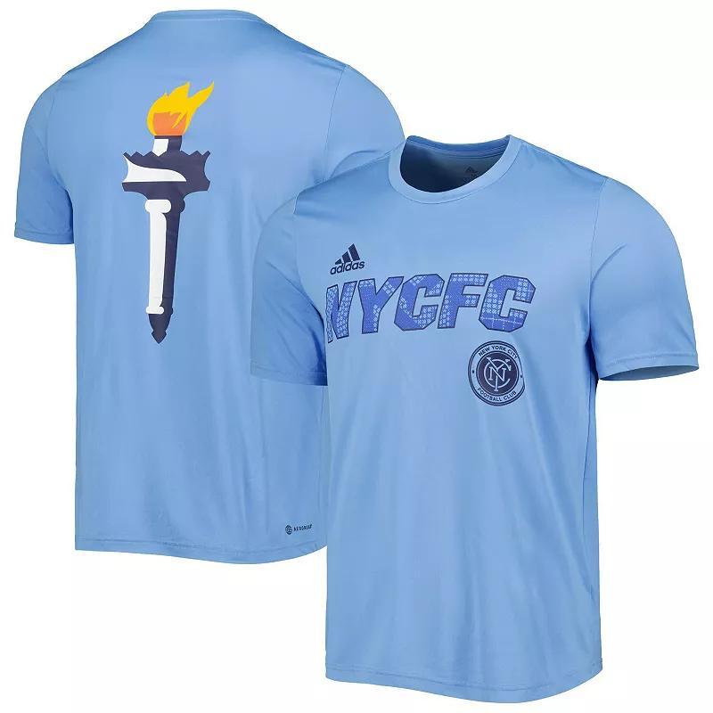 Mens adidas Blue New York City FC Team Jersey Hook AEROREADY T-Shirt Product Image