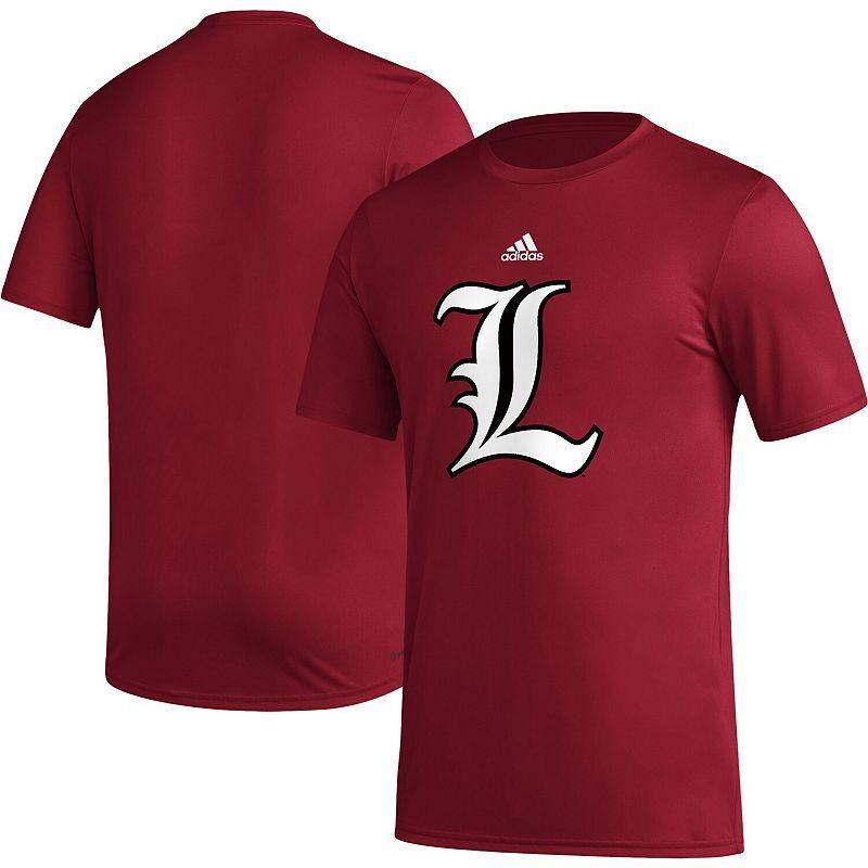 Mens adidas Louisville Cardinals Basics Secondary Pre-Game AEROREADY T-Shirt Product Image