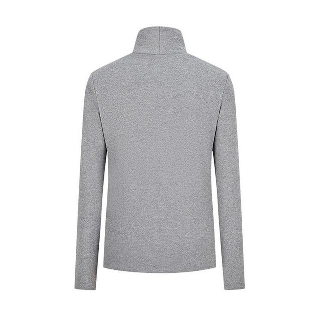 Long-sleeve Turtleneck Plain Tee Product Image