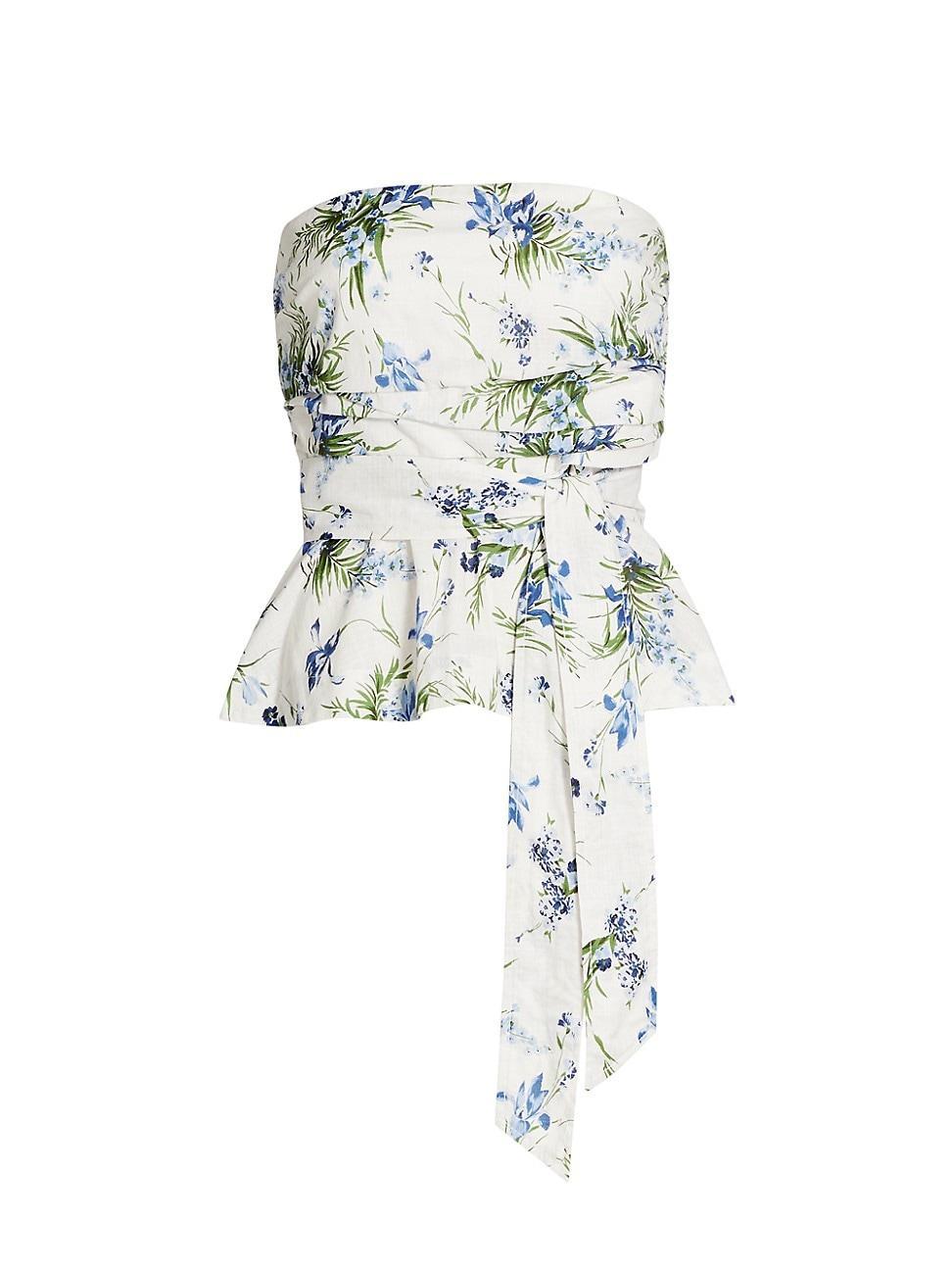 Womens Jolene Floral Cotton Strapless Top Product Image