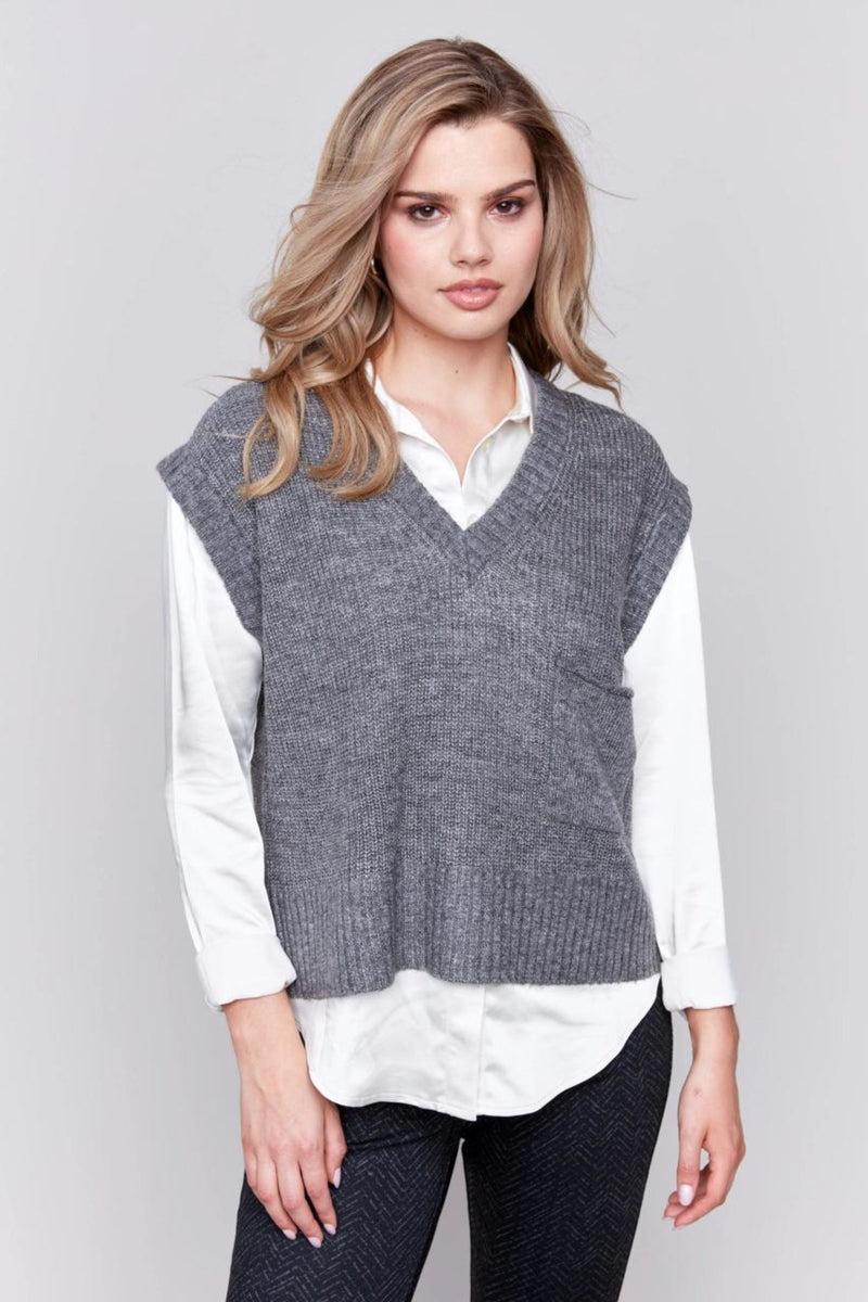 Grey Sweater Vest Product Image