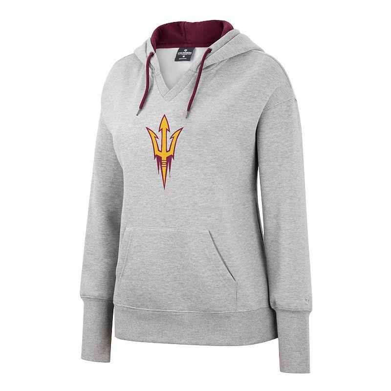 Womens West Virginia Mountaineers Heather Grey Pullover Hoodie Product Image