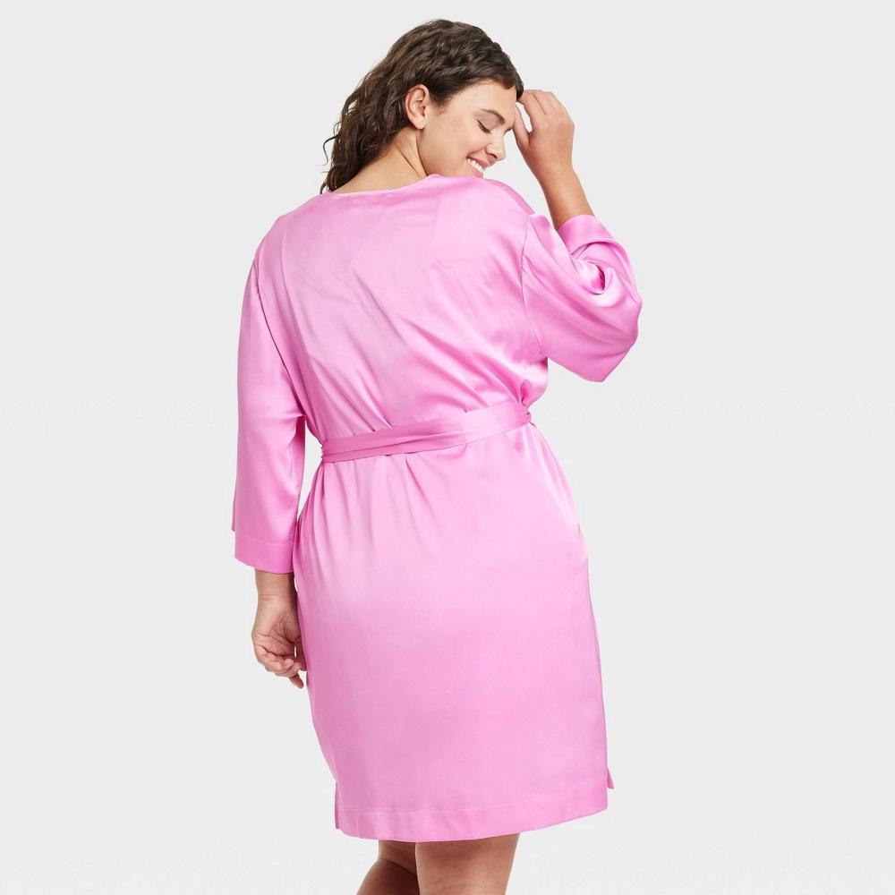 Women's Satin Robe - Auden™ Pink 1X/2X Product Image