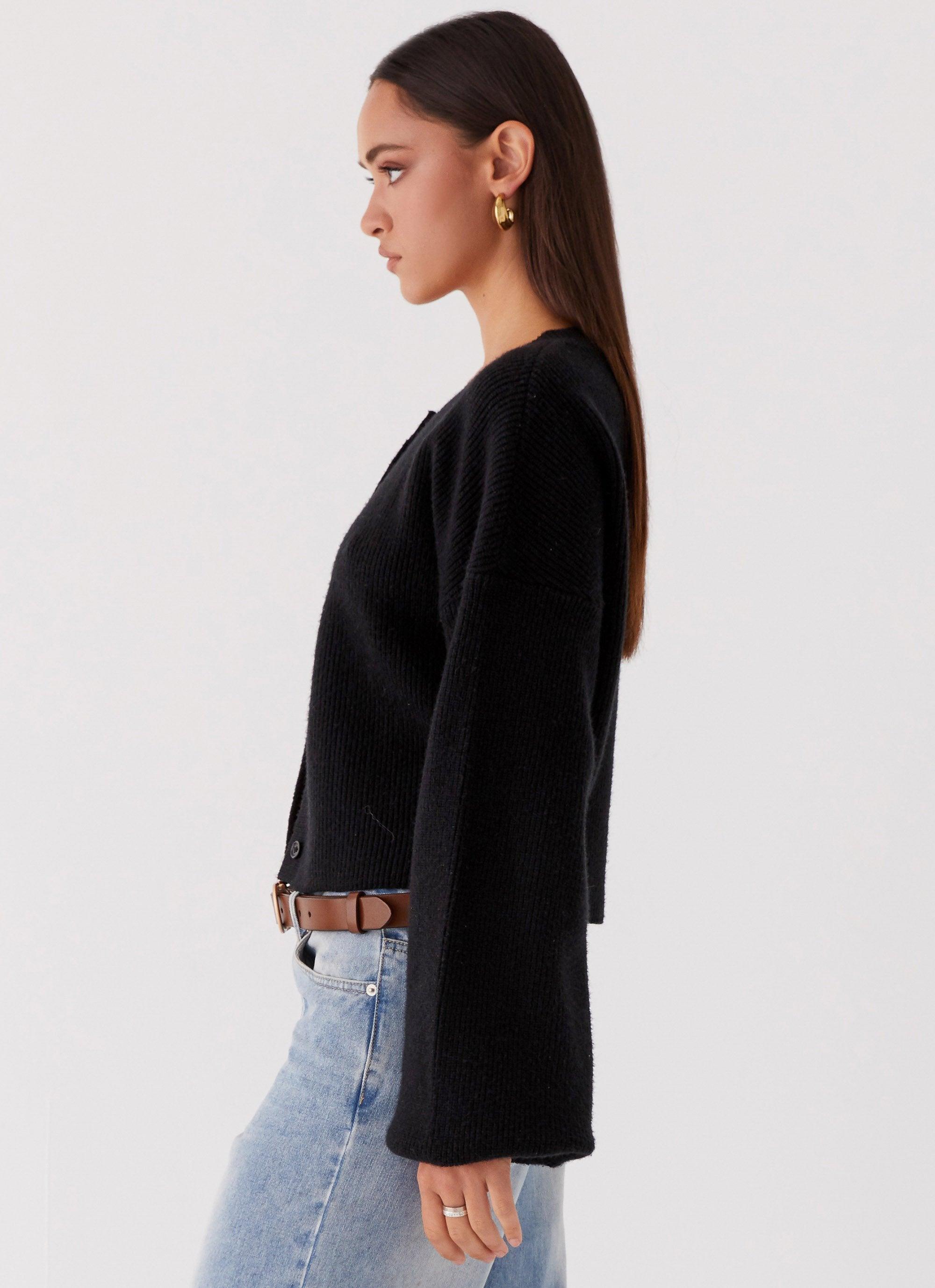 Daphne Knit Cardigan - Black Product Image