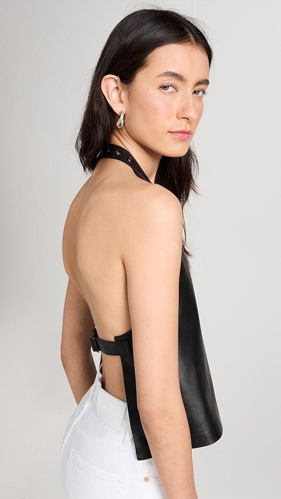 WARDROBE.NYC Leather Backless Halter Top | Shopbop Product Image