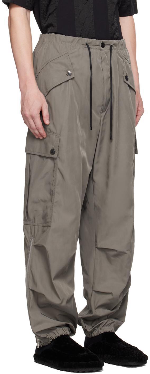 DRIES VAN NOTEN Gray Drawstring Cargo Pants In 802 Grey Product Image