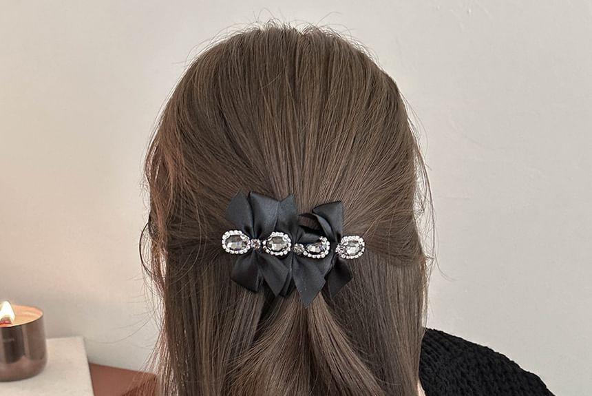 Rhinestone Bowknot Hair Claw Product Image