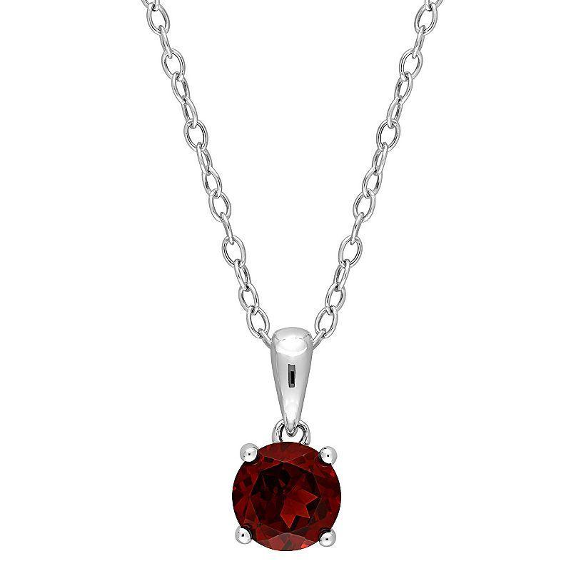 Stella Grace Sterling Silver & Gemstone Stud Pendant Necklace, Womens Red Product Image