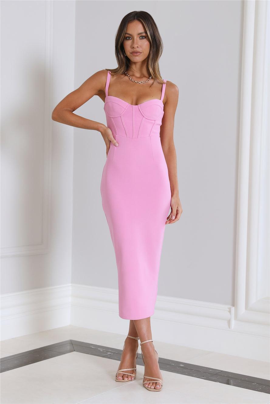 Time To Charm Midi Dress Pink Product Image