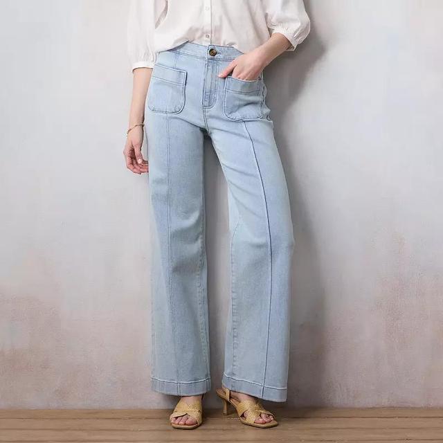 Womens LC Lauren Conrad Super High-Waisted Wide Leg Trouser Jeans Product Image