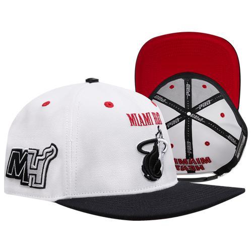 Pro Standard Mens Miami Heat Pro Standard Heat Scarface Split Wool Snapback - Mens White/Black Product Image