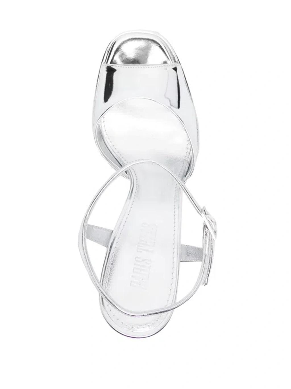 Pamela Sandals With Metal Platform In Silver Product Image