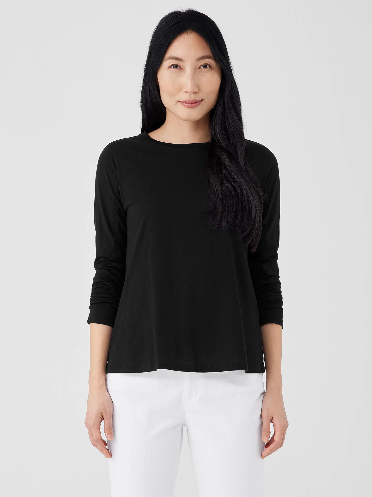 EILEEN FISHER Organic Pima Cotton Jersey Long-Sleeve Teefemale Product Image