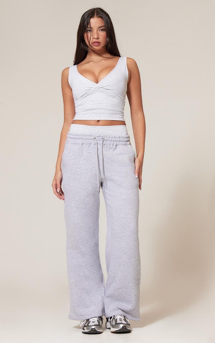 PRETTYLITTLETHING Ash Grey Oversized Low Rise Wide Leg Joggers product image