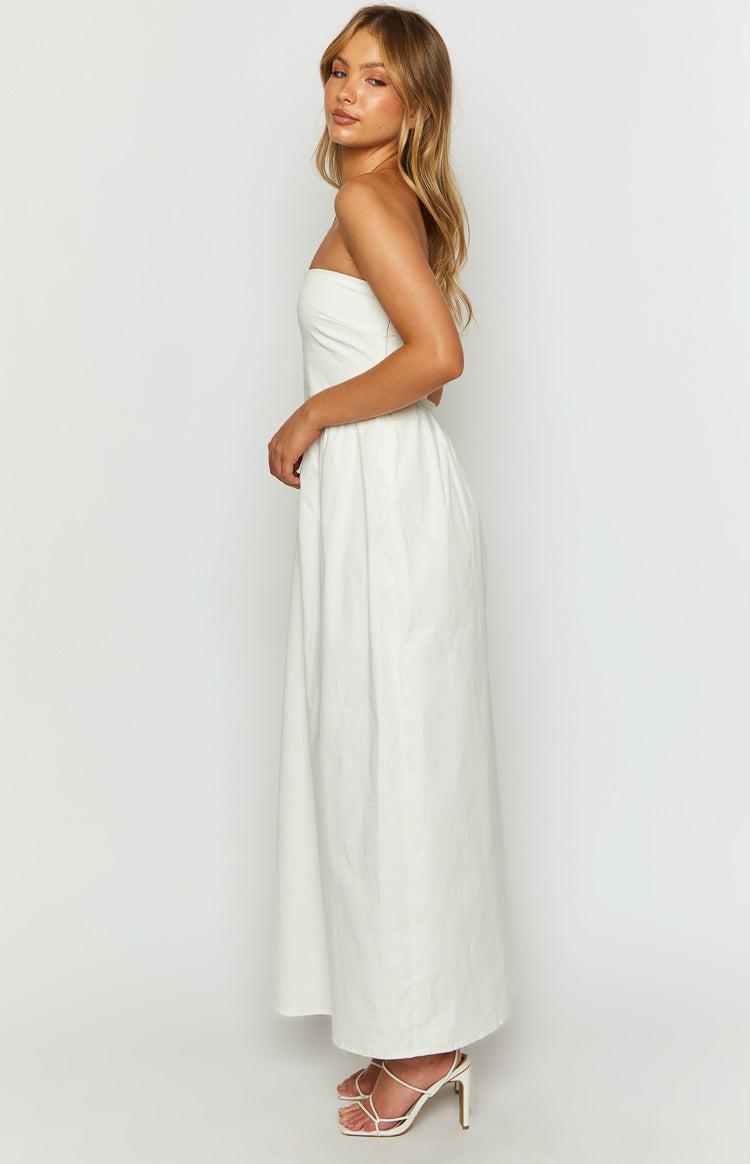 Jazlynn White Strapless Maxi Dress Product Image