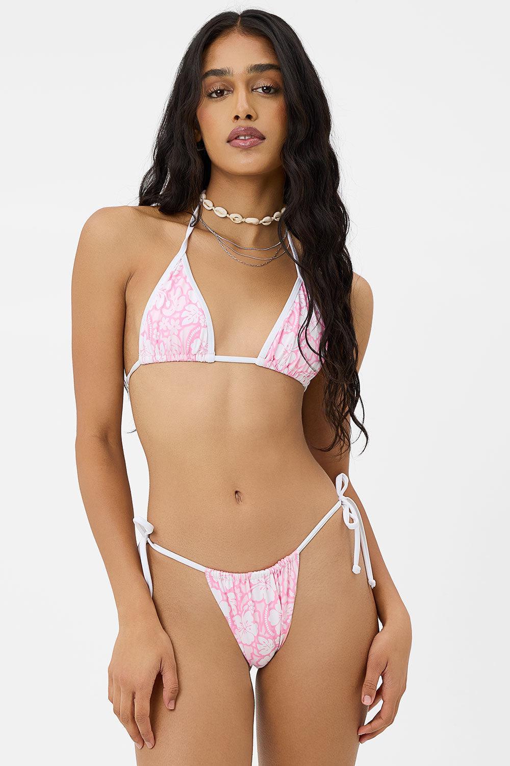 Tia Floral String Bikini Bottom - Sand Sugar Product Image