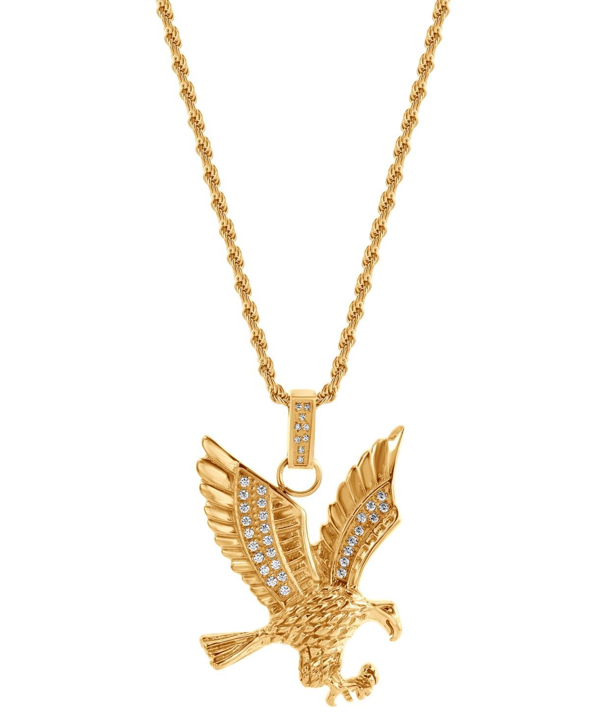 Blackjack Mens Cubic Zirconia Eagle 24 Pendant Necklace Product Image