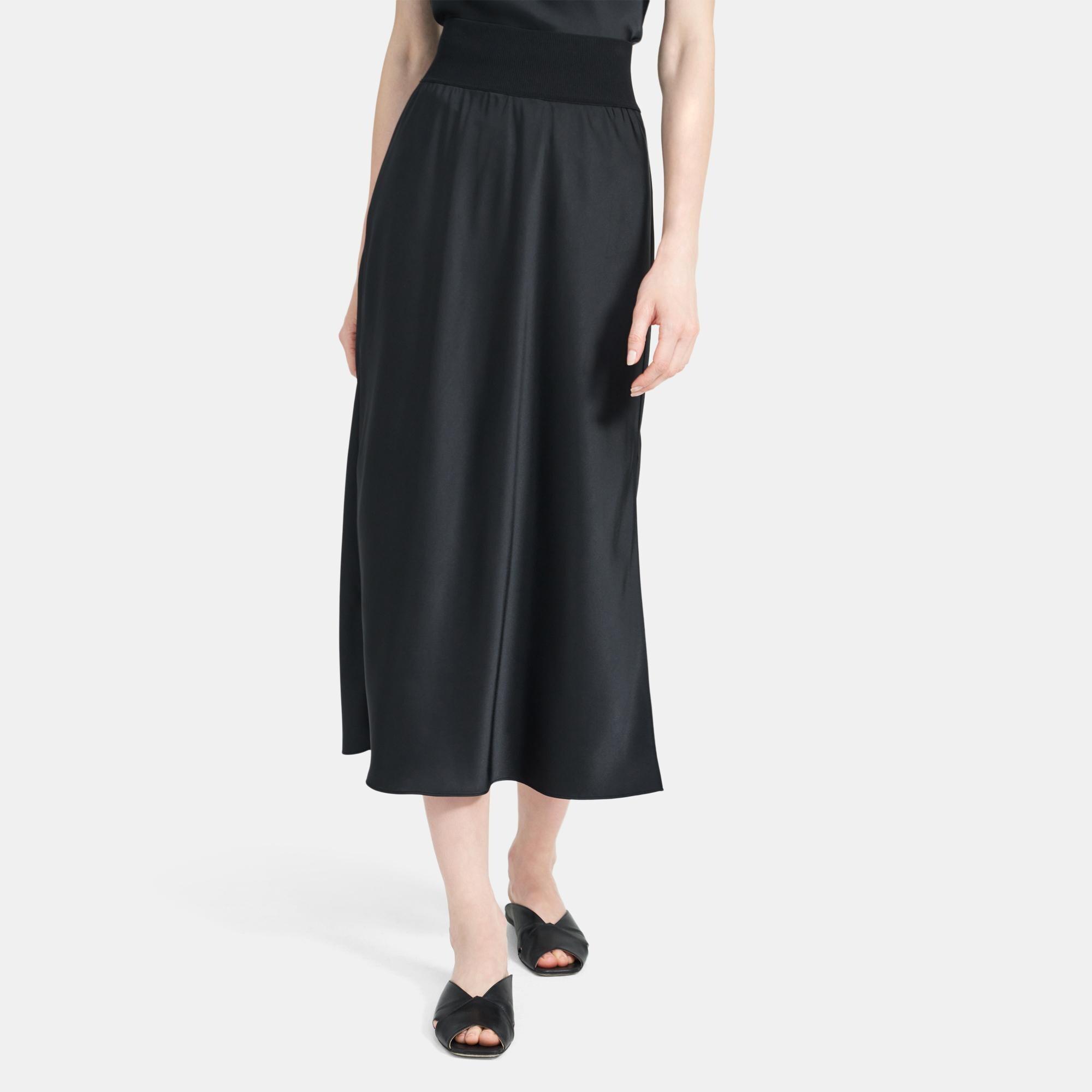 Theory Outlet Official Site | Pull-On Skirt in Satin product image