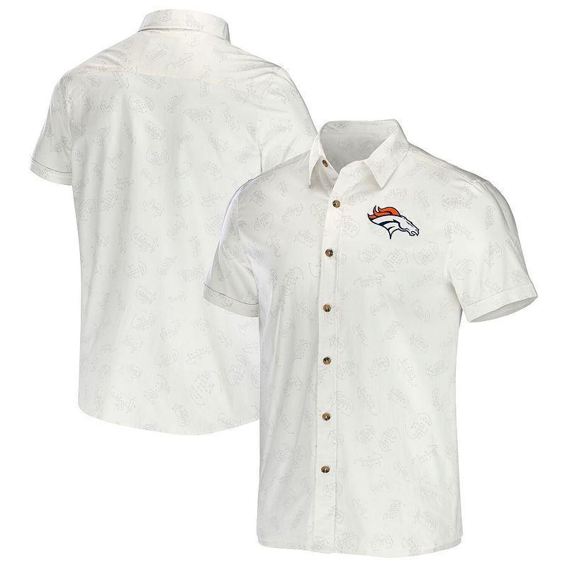 Mens Nfl x Darius Rucker Collection by Fanatics White Denver Broncos Woven Button-Up T-shirt Product Image