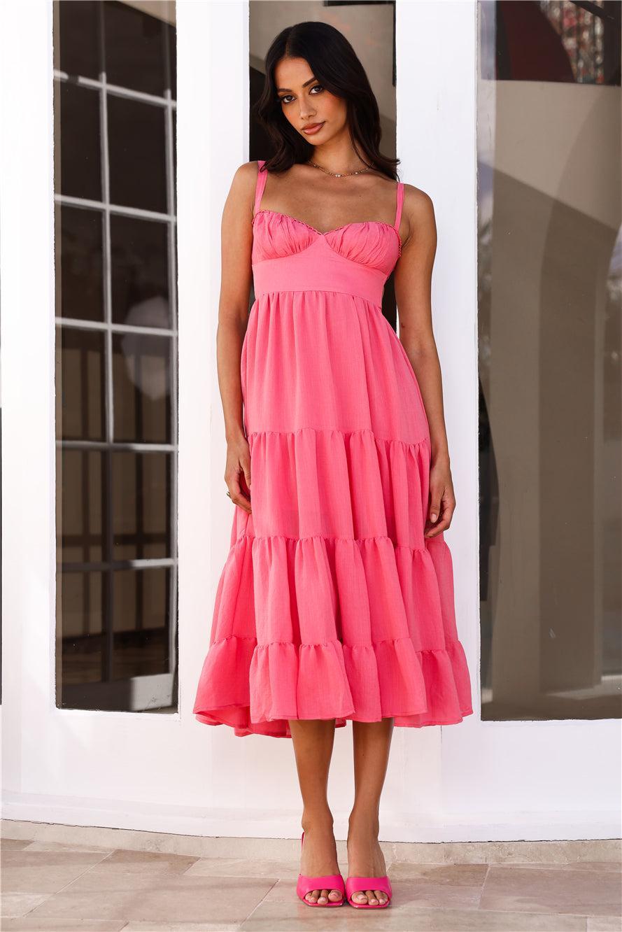 Channel Love Midi Dress Pink Product Image