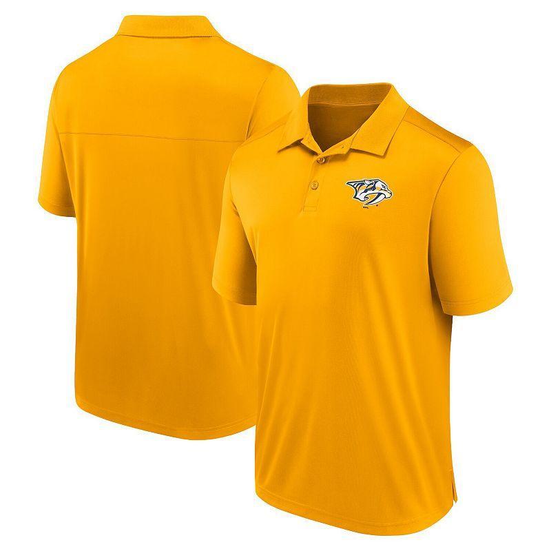 Mens Fanatics Branded Gold Nashville Predators Left Side Block Polo Product Image