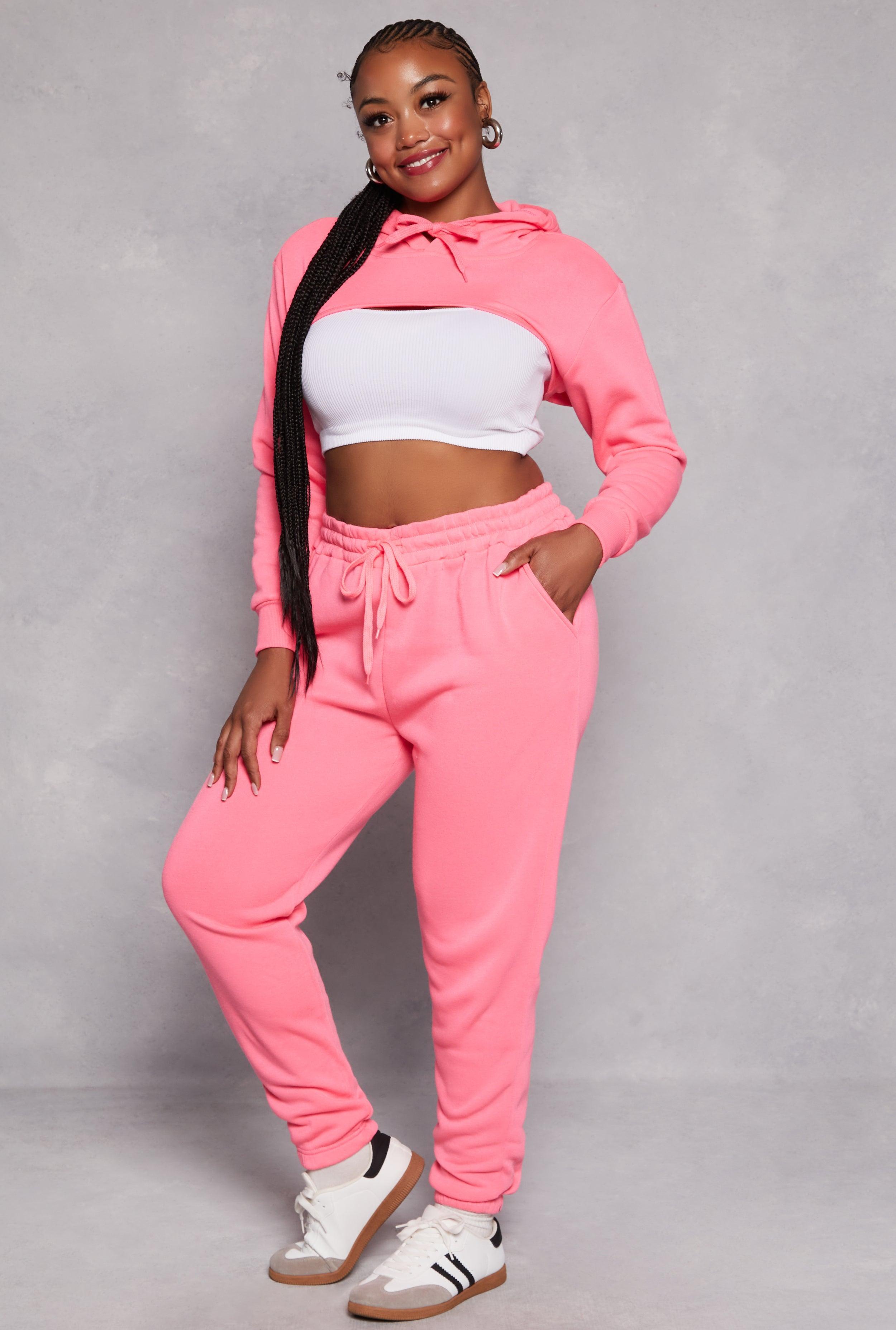 Womens Plus Size Fleece High Waist Sweatpants Product Image