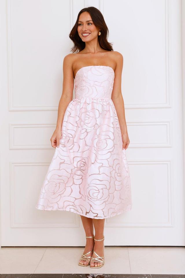 Nora Strapless Midi Dress Pink Product Image