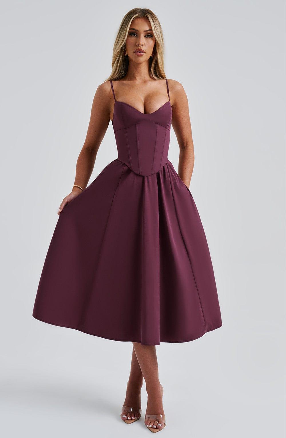 Mariella Midi Dress - Cherry Lacquer Product Image