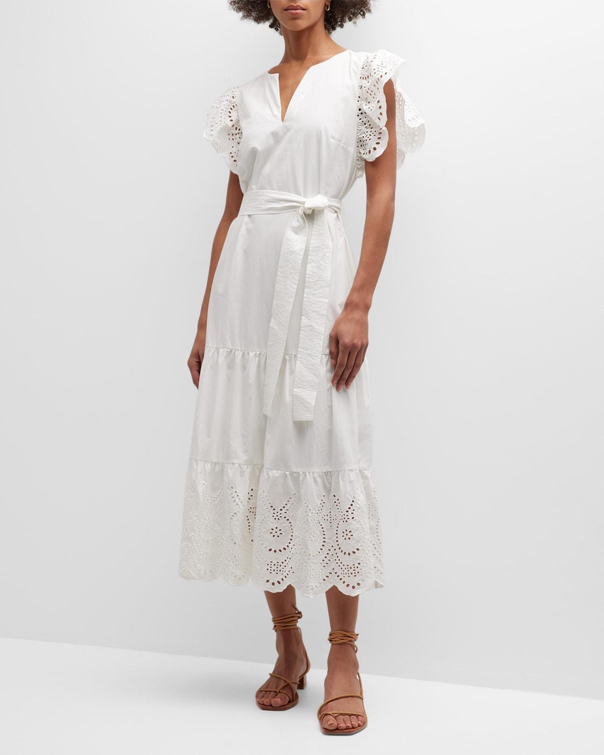 Gia Eyelet-Embroidered Midi Dress Product Image