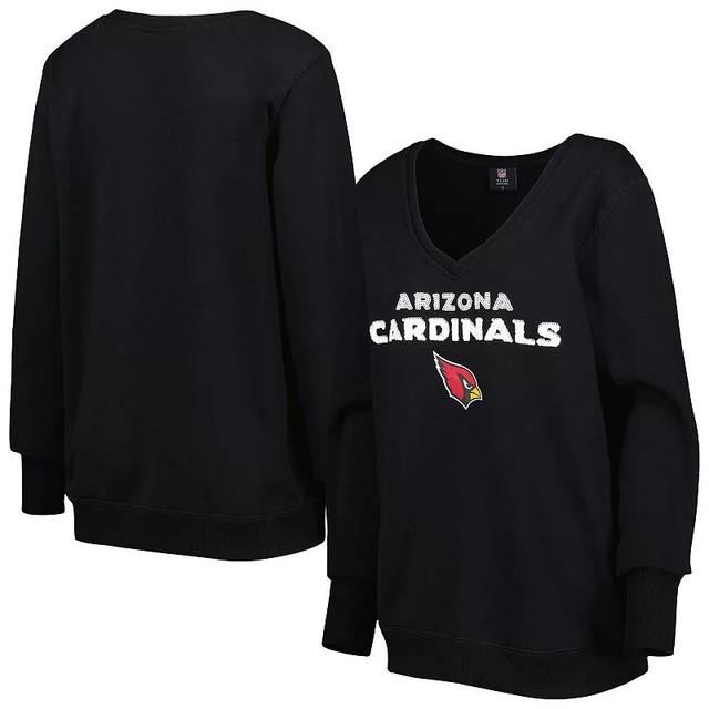 Womens Cuce Arizona Cardinals Sequin Logo V-Neck Pullover Sweatshirt Product Image