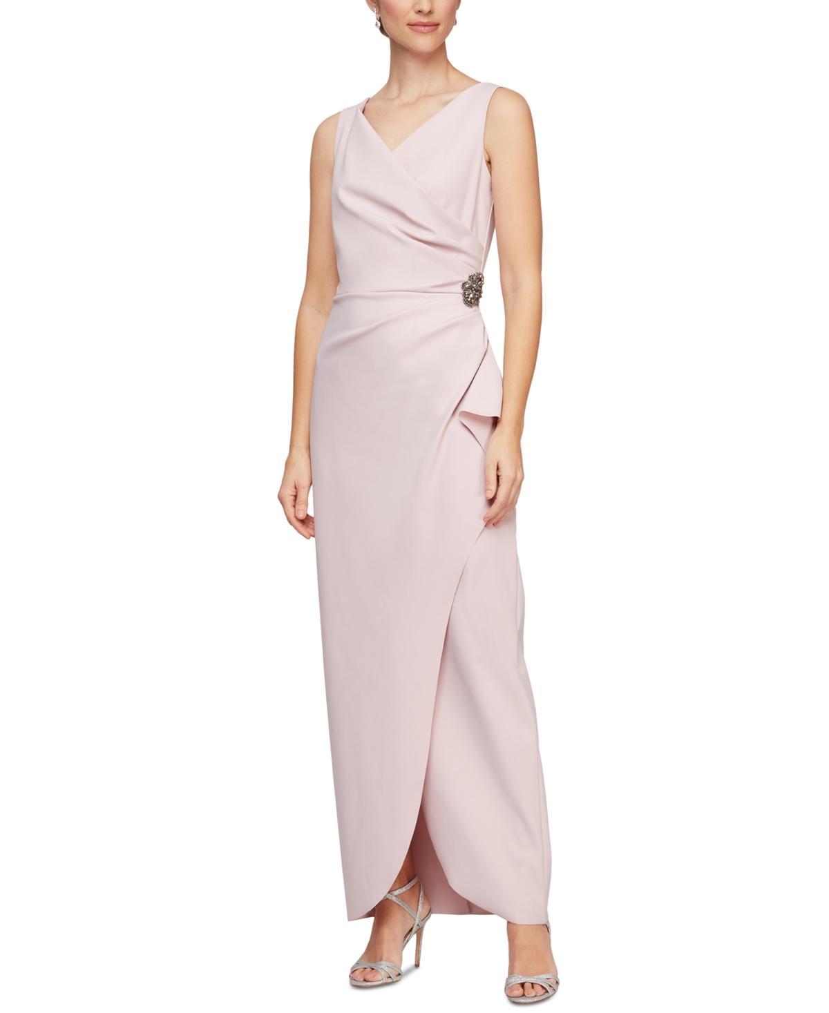 Alex Evenings Embellished Side Drape Column Formal Gown Product Image