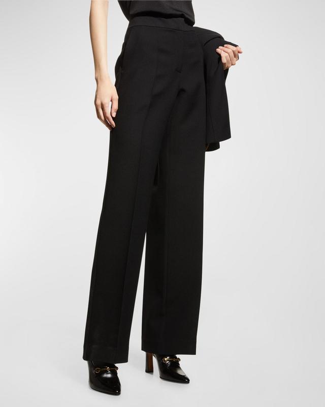 Lafayette 148 New York Gates Wool & Silk Crepe Straight Leg Trousers Product Image