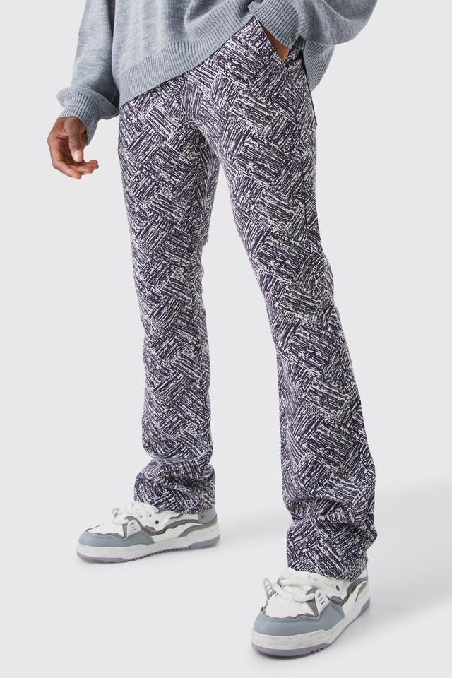 Slim Flare Tapestry Pants | boohooMAN USA Product Image