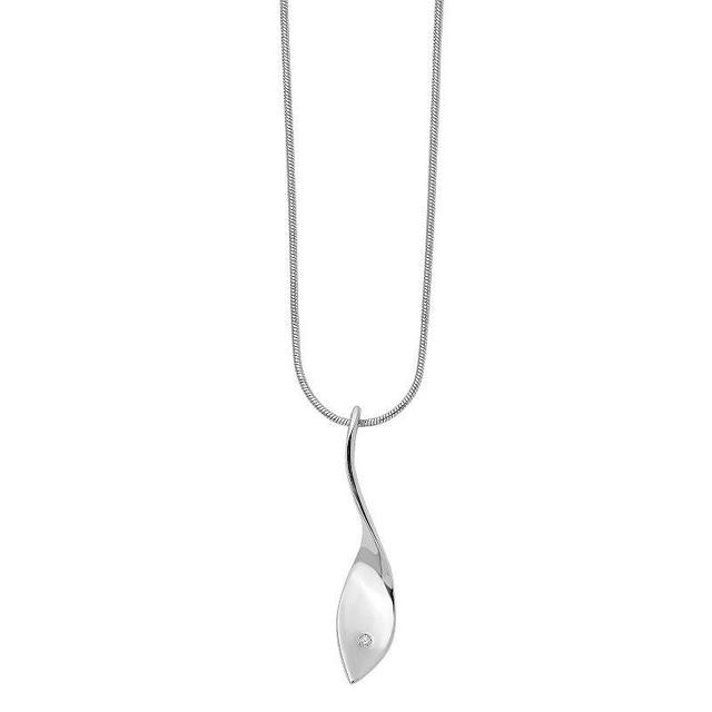 White Ice Sterling Silver Diamond Accent Twisted Pendant Necklace, Womens Product Image